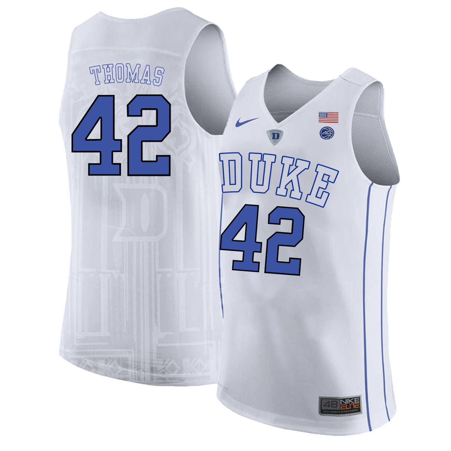 Duke Blue Devils 42 Lance Thomas White White Nike College Basketball Jersey